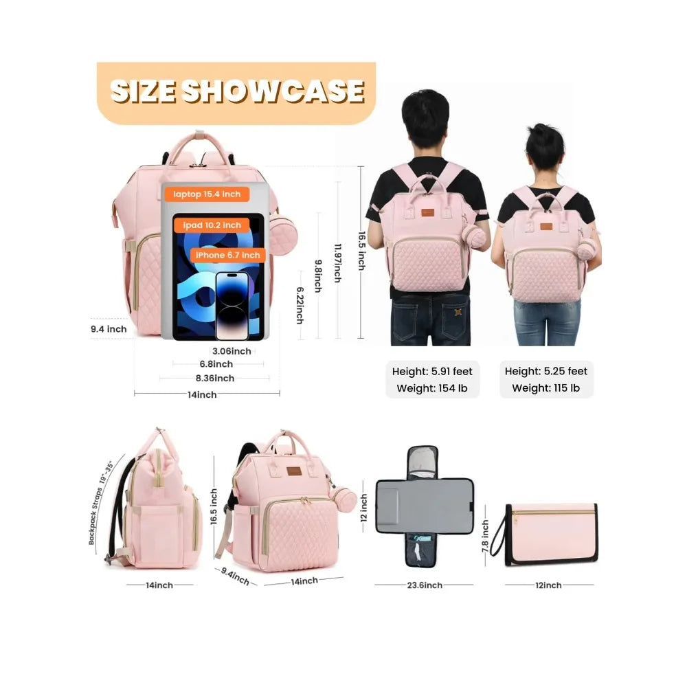 Diaper Bag Backpack With Changing Pad
