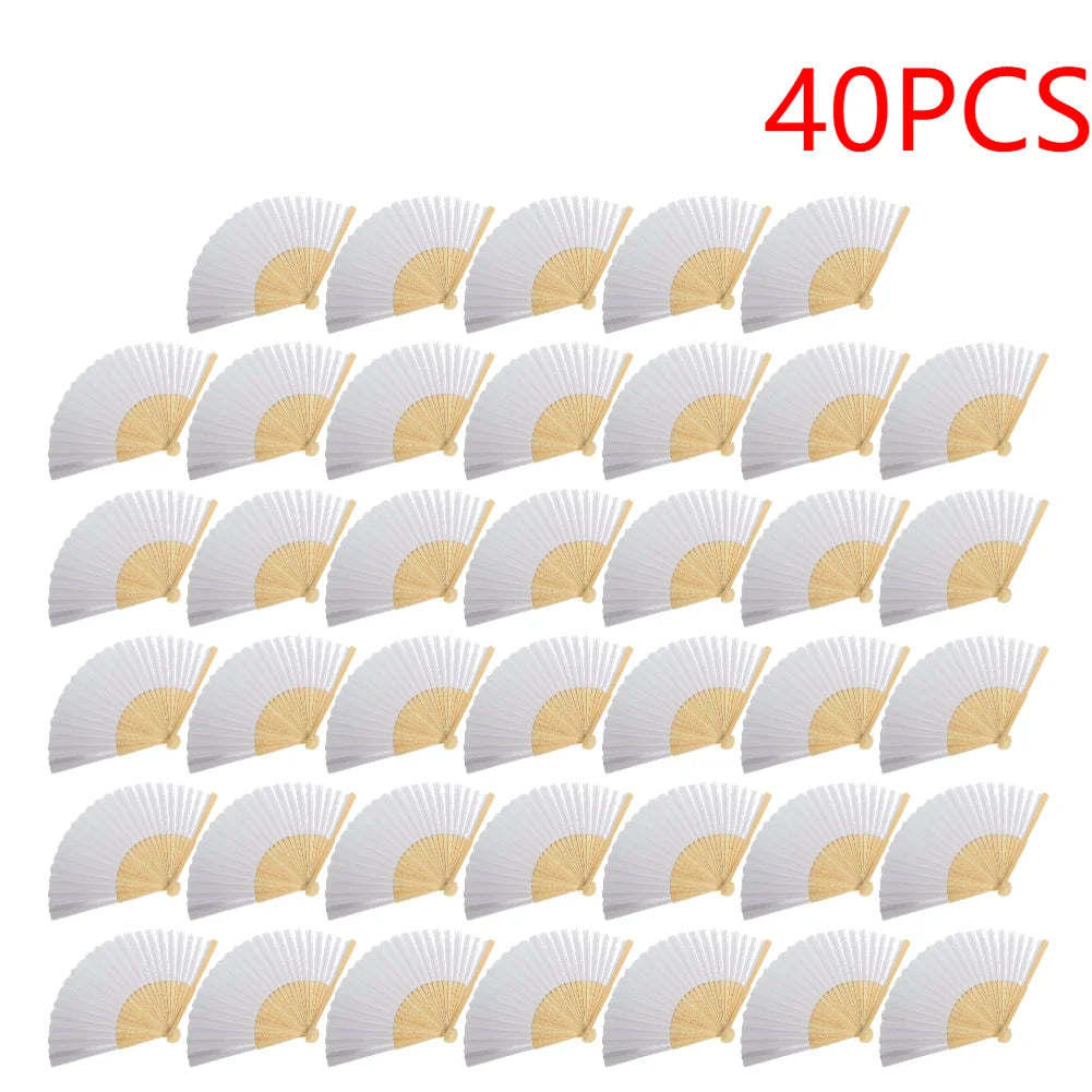 1-50PCS  Bamboo Folding Fan