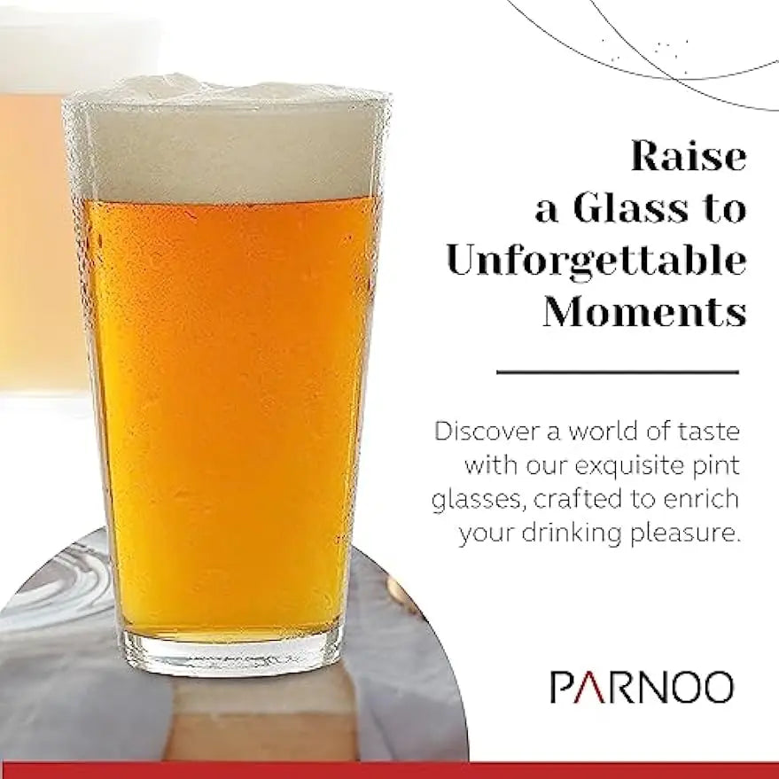 Classic Beer Pint Glasses 16 oz Set of 12