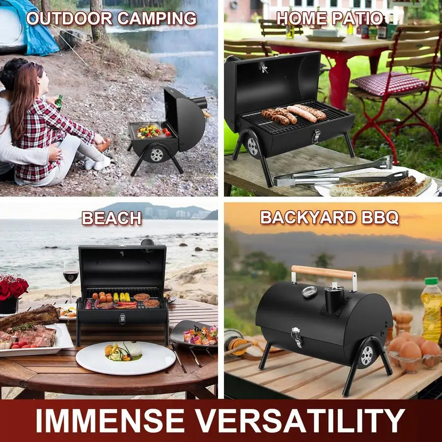 Portable Charcoal Grill with Thermometer