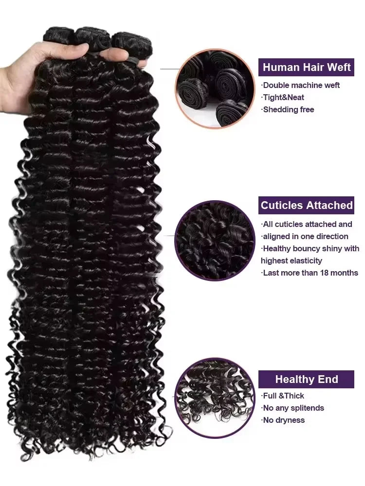 30 36 Inch Deep Wave Human Hair