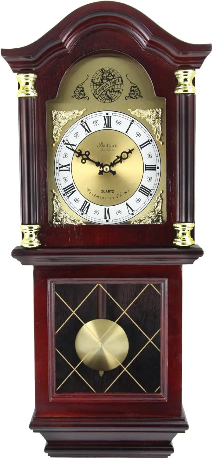 Antique Mahogany Cherry Oak Wall Clock