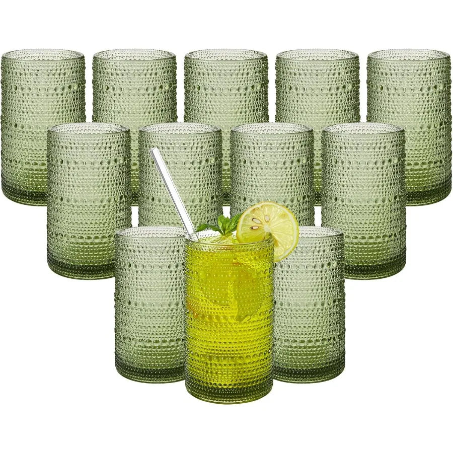 Embossed Green Tumblers for Water