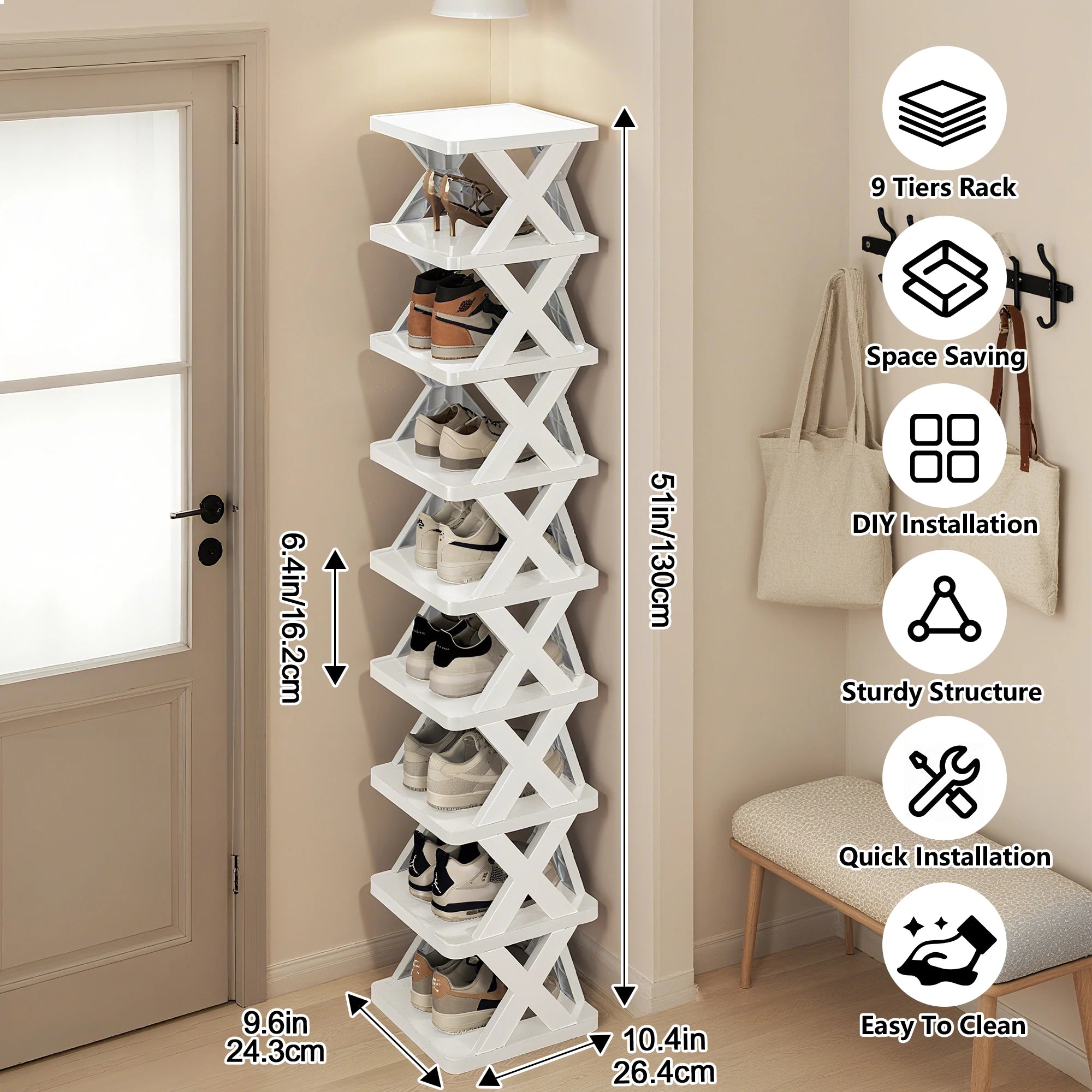 Shoe Rack Storage Organizer Detachable