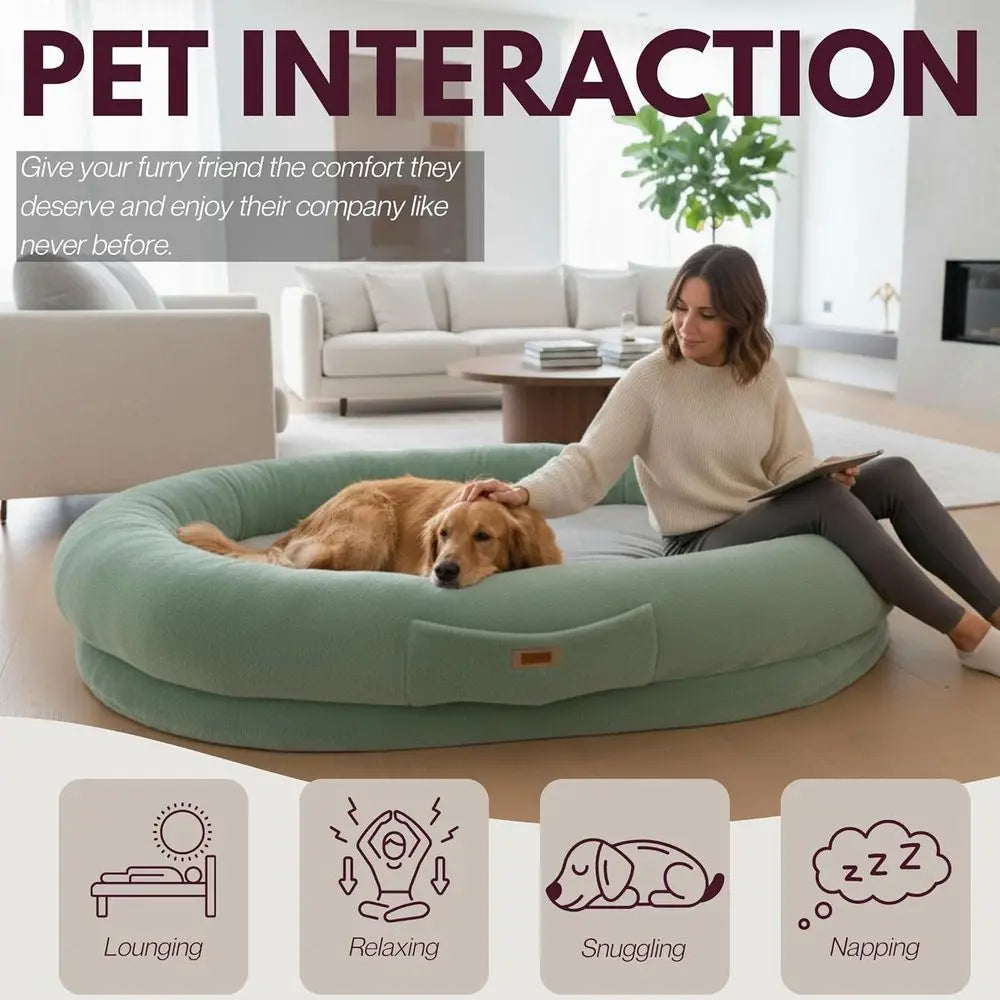 Cozy Pet & Human Lounger Bed