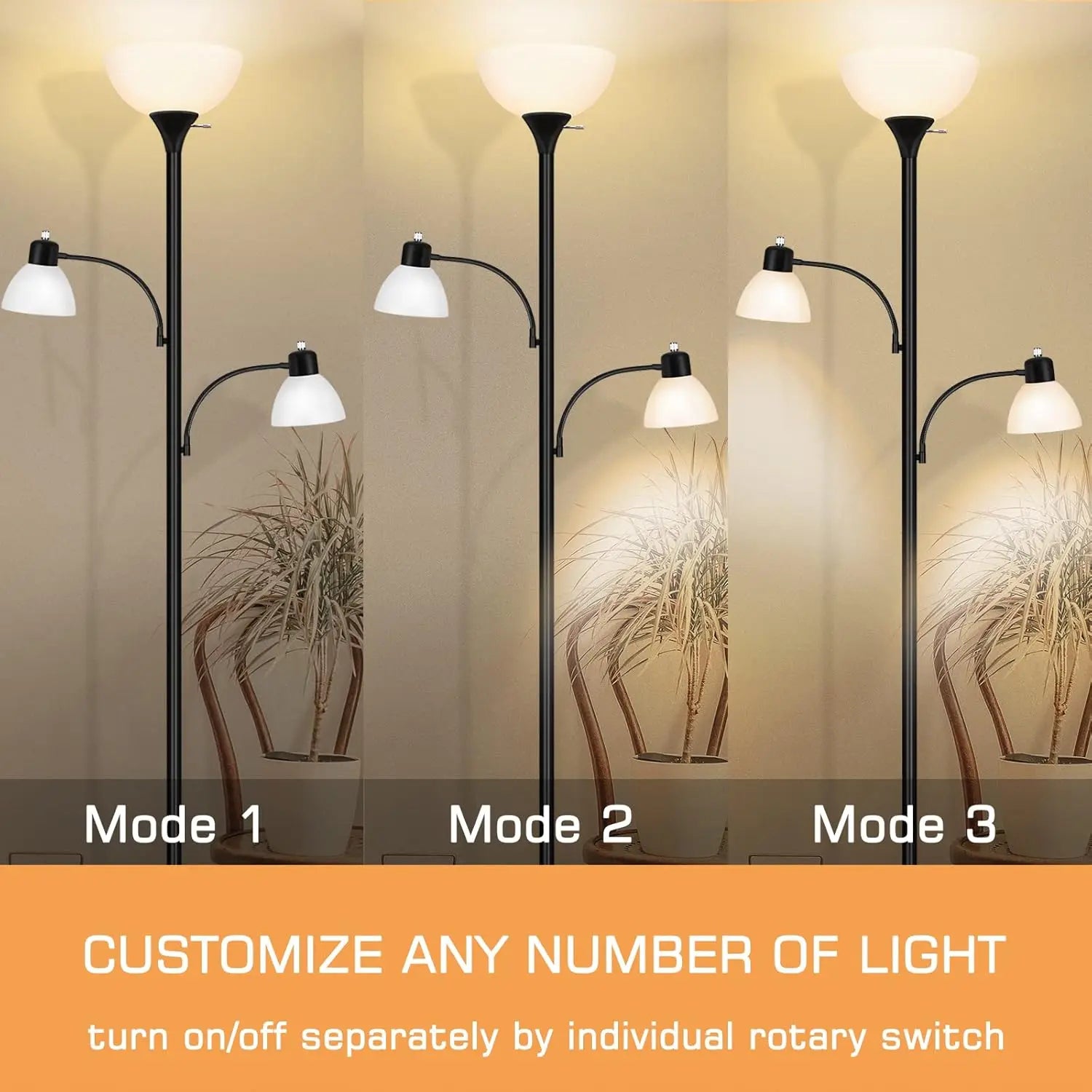 72" Adjustable Torchiere Floor Lamp