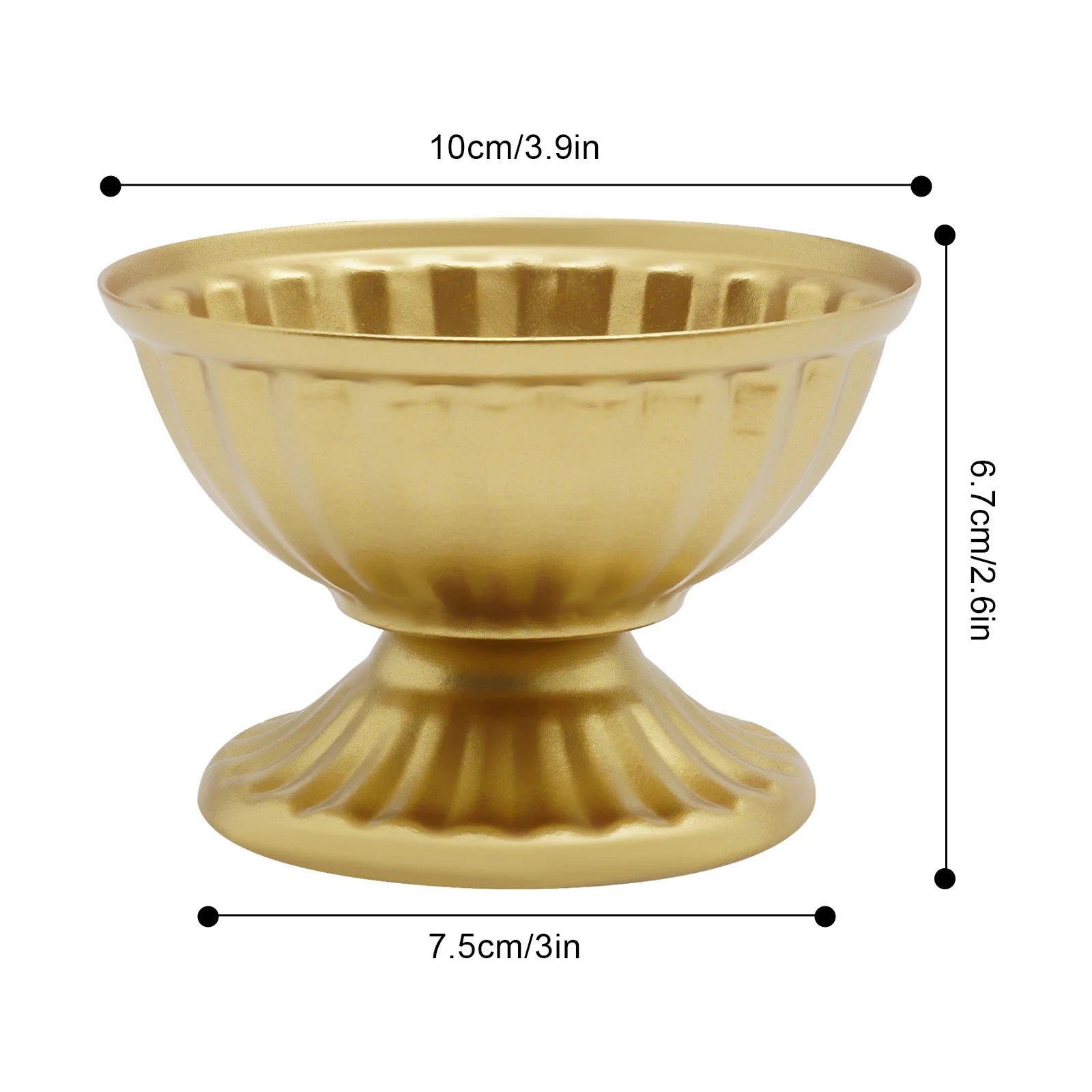 10 PCS - Mini Vase Golden Metal